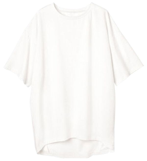RANAN（ラナン）の「ひんやり！綿100％汗ジミ防止！裾タックロング丈Tシャツ＜Ｂeautiful Ｃotton＞（チュニック）」｜詳細画像