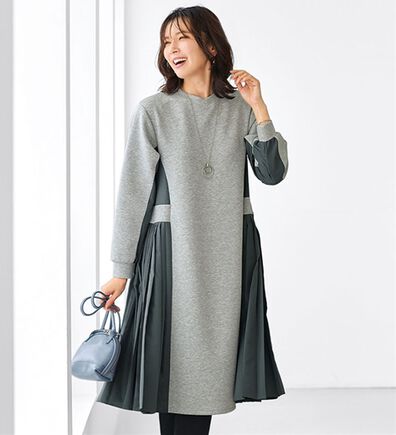 BELLUNA（ベルーナ）の「とろみ素材プリーツ切替ワンピース（その他ワンピース）」