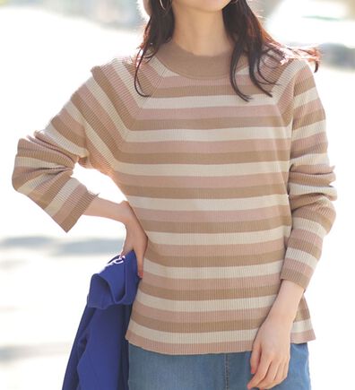 A HAPPY MARILYN（アハッピーマリリン）の「【ＬＬ～４Ｌ】トライボーダー ラグランニットプルオーバー（ニット・セーター）」