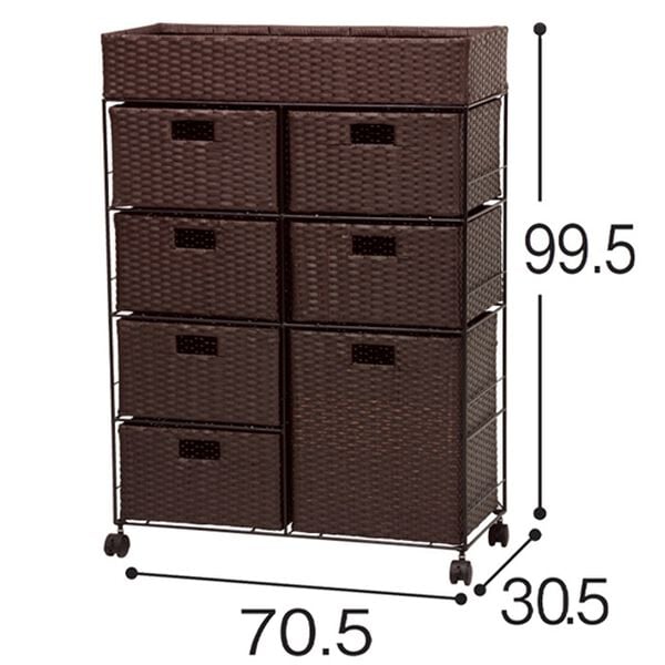 「ラタン調ランドリーチェスト（ランドリーラック・収納）」｜詳細画像