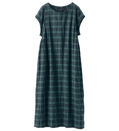 BELLUNA（ベルーナ）の「＜＆ｃｏｃｏｃｈｉ＞シャーリング素材チェック柄ゆったりワンピース（シャツワンピース）」