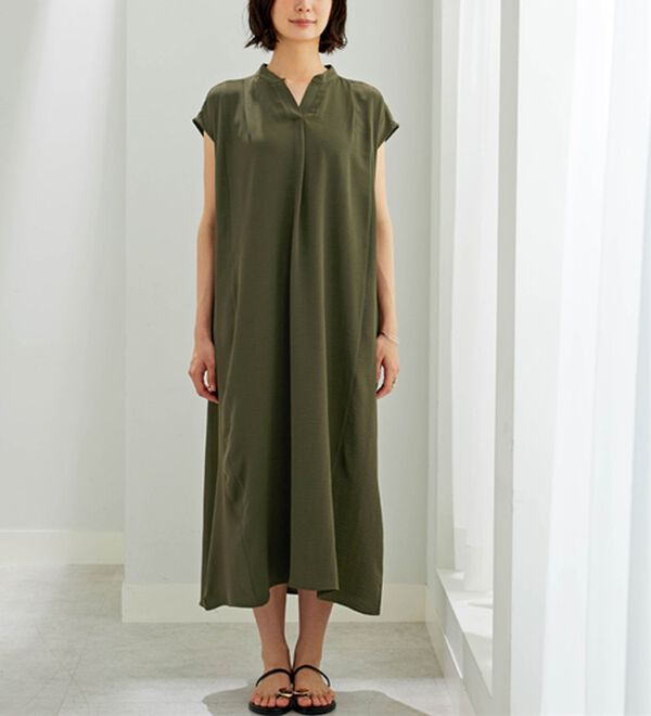 BELLUNA（ベルーナ）の「お手入れ楽々ビンテージ調素材ワンピース（その他ワンピース）」｜詳細画像