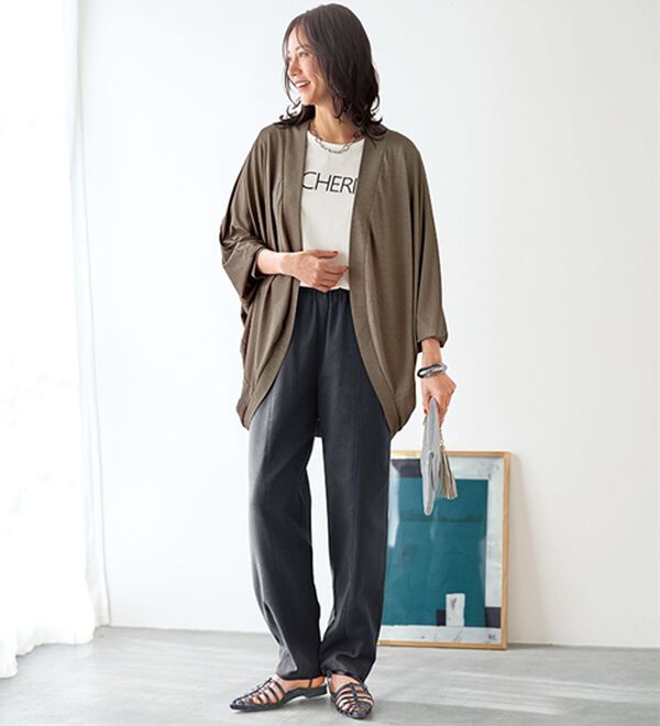 BELLUNA（ベルーナ）の「クールスラブ素材ドルマンカーディガン（その他カーディガン）」｜詳細画像