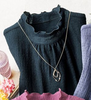 ルフラン（ルフラン）の「さらり涼やかブラウスみたい！プルオーバー（カットソー）」｜ネイビー