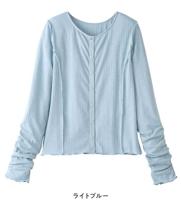 Viola e Viola（ヴィオラ エ ヴィオラ）の「針抜きシアードットボタンカーデ（その他カーディガン）」｜詳細画像