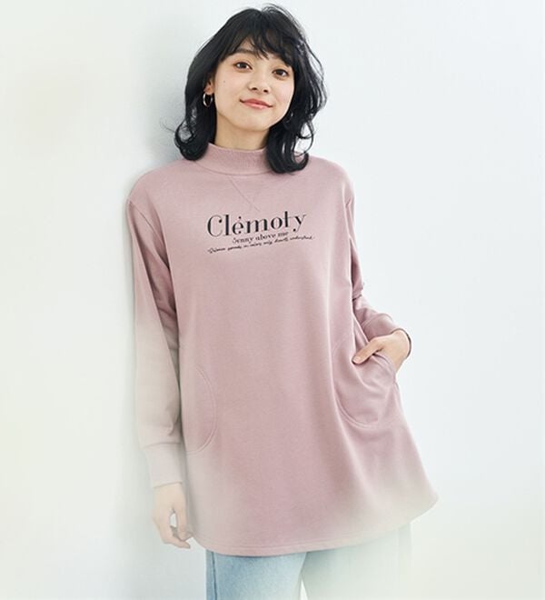 BELLUNA（ベルーナ）の「裏毛リブデザイン大人のロゴチュニック（カットソー）」｜詳細画像