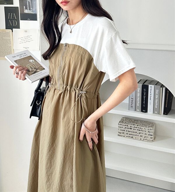 GeeRA（ジーラ）の「ハーフジップビスチェドッキングワンピース（その他ワンピース）」｜詳細画像