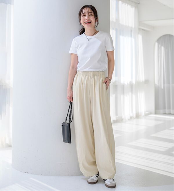 BELLUNA（ベルーナ）の「さらっと肌離れ！ひんやりカーブパンツ（ワイドパンツ・ガウチョ）」｜詳細画像