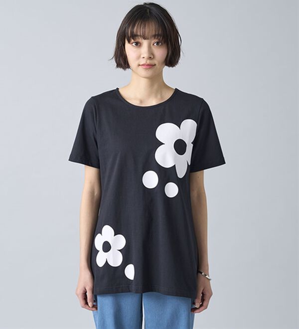 ひんやリッチコットン大人のプリントロング丈Tシャツ - ベルーナ【公式】