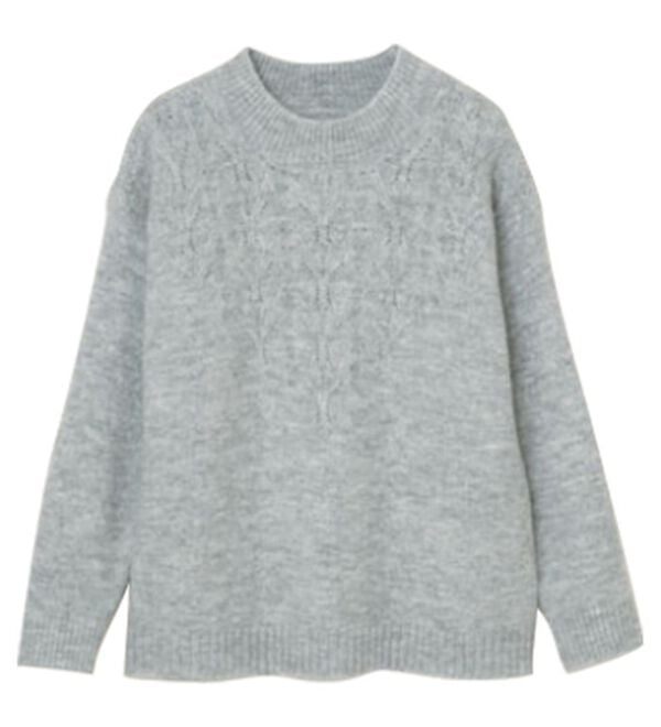 RANAN（ラナン）の「透かし編デザインハイネックニット（ニット・セーター）」｜詳細画像