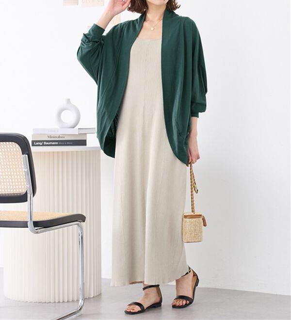 Viola e Viola（ヴィオラ エ ヴィオラ）の「【５つの機能付】ＵＶ対策に！ひんやり　ゆるドルマンカーディガン（ニットカーディガン）」｜詳細画像