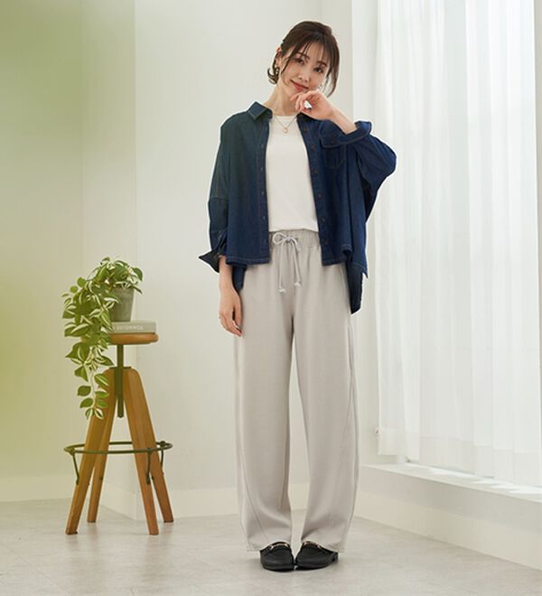 BELLUNA（ベルーナ）の「シュッと体型カバー　ジャストフィットバレルパンツ（フルレングスパンツ）」｜詳細画像