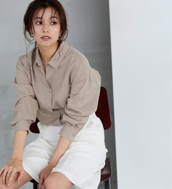 Pierrot（ピエロ）の「綿１００％オーバーサイズシャツ（シャツ）」｜詳細画像