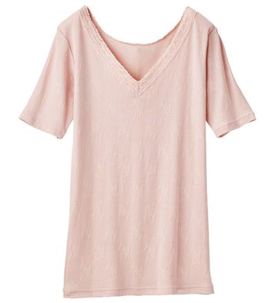 「なめらかシルク入りジャカード半袖インナー（肌着・インナーウェア）」