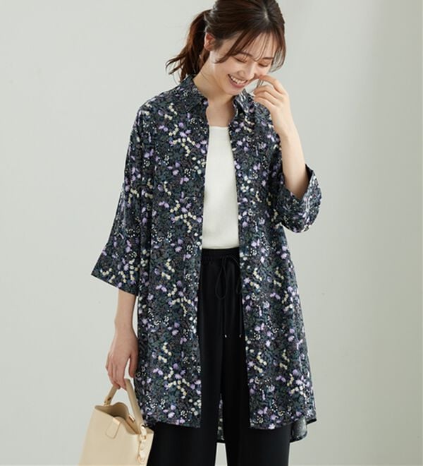 「【接触冷感】レーヨン素材ブザム切替ワンピース（その他ワンピース）」｜詳細画像