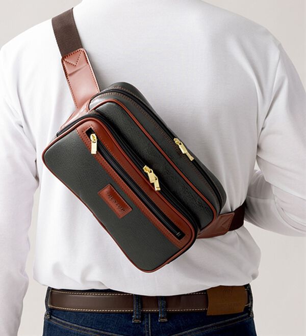 「＜ダンロップ・リファインド＞豊岡製２ＷＡＹ多機能ウエストバッグ（メンズボディバッグ・ウエストポーチ）」｜詳細画像