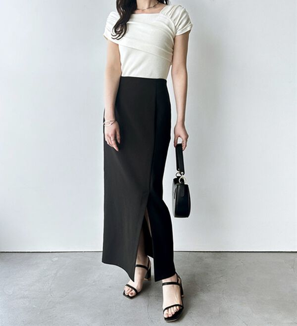 GeeRA（ジーラ）の「オンオフ着られる！スリットタイトスカート（ロングスカート）」｜詳細画像