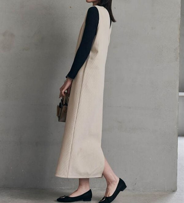 RANAN（ラナン）の「あったか裏ベロアニットコールジャンパースカート（ジャンパースカート）」｜詳細画像