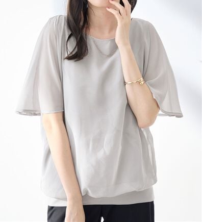 alotta（アロッタ）の「【接触冷感】インナー付きドルマンブラウス（ブラウス）」