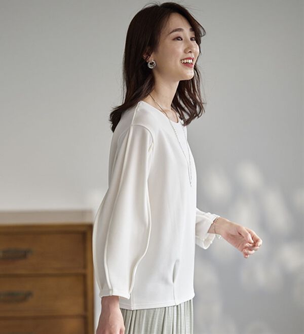 BELLUNA（ベルーナ）の「袖ボリュームタックプルオーバー（カットソー）」｜詳細画像