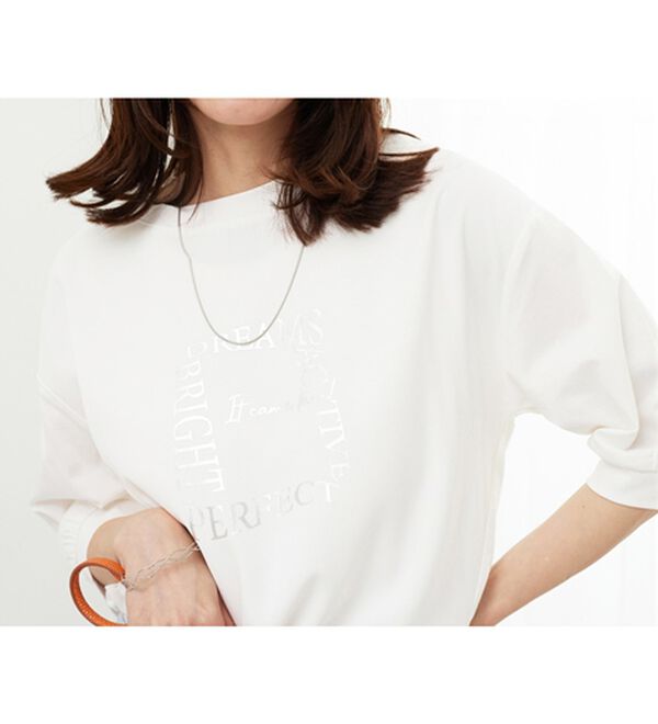 BELLUNA（ベルーナ）の「異素材使いロゴデザインプルオーバー（カットソー）」｜詳細画像