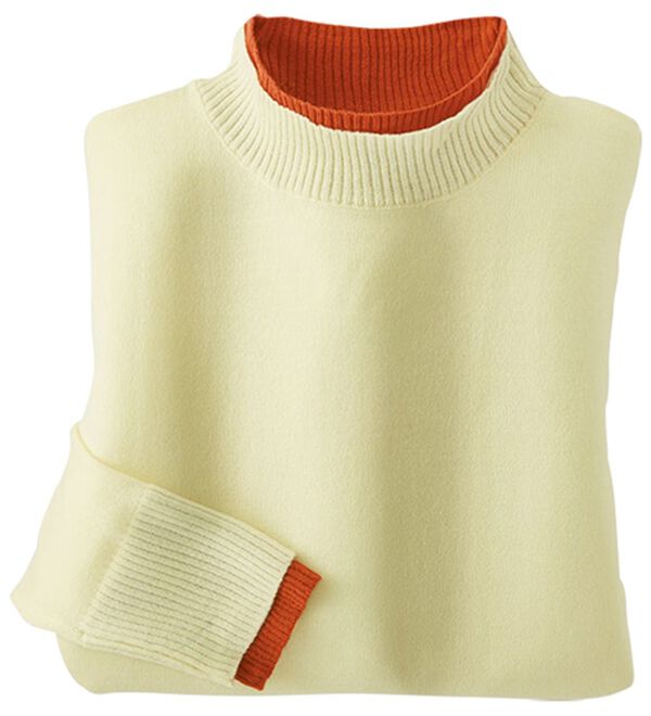 BELLUNA（ベルーナ）の「配色デザイン重ね着風ニットセーター（ニット・セーター）」｜アイボリー系