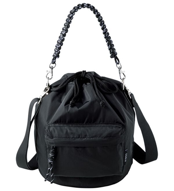 BELLUNA（ベルーナ）の「コード編み２ＷＡＹ巾着ショルダー（ショルダーバッグ）」｜ブラック