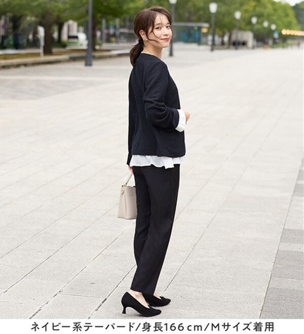 Viola e Viola（ヴィオラ エ ヴィオラ）の「【選べるボトムス】２点セット洗える！ツイードセットアップスーツ（パンツスーツ）」｜詳細画像