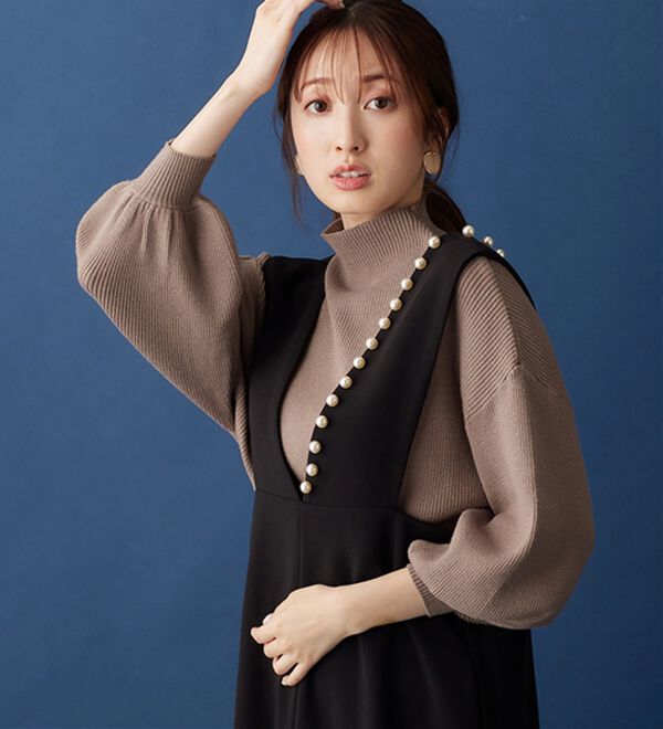 alotta（アロッタ）の「もっちりパフ袖リブニット（ニット・セーター）」｜詳細画像