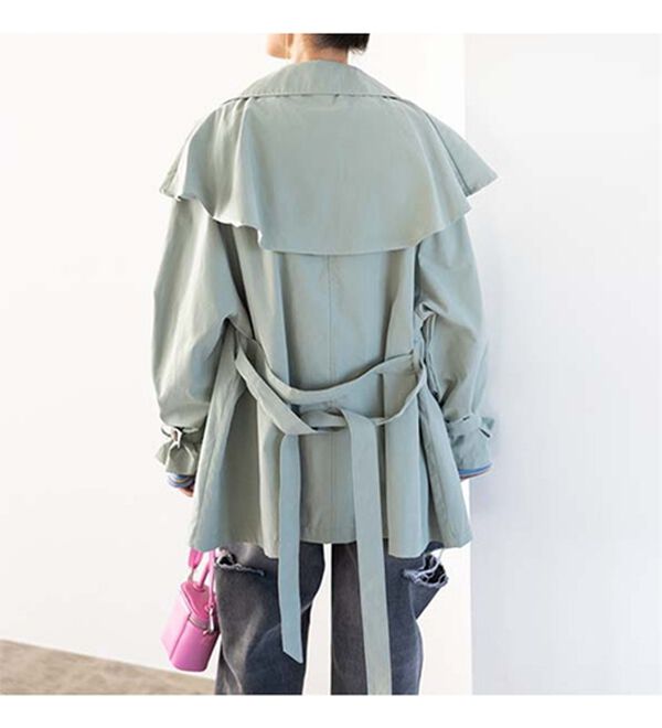 GeeRA（ジーラ）の「ポンチョデザイントレンチ風コート（ハーフコート）」｜詳細画像