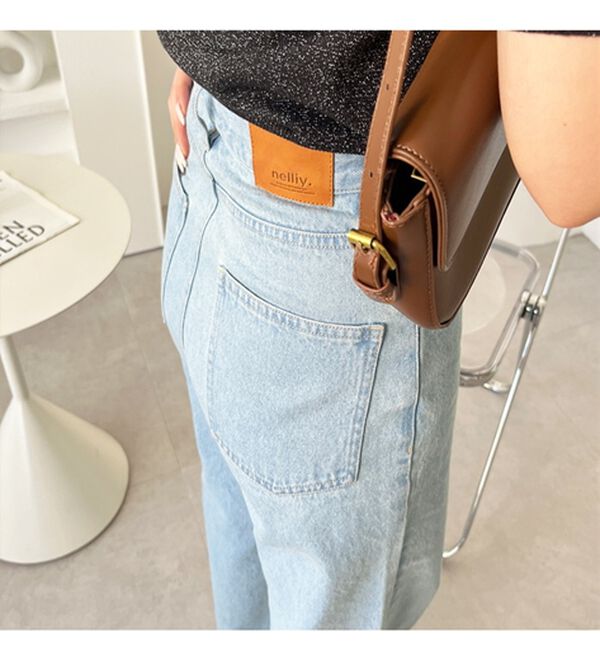 GeeRA（ジーラ）の「オリジナルパッチハイウエストデニム（ワイドパンツ・ガウチョ）」｜詳細画像