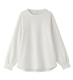 BELLUNA（ベルーナ）の「きれい見えジョーゼット素材Tブラウス（ブラウス）」｜オフ白