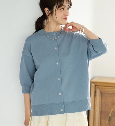 BELLUNA（ベルーナ）の「【快適Ｌａｂ．】洗える！軽い！５分袖ニットカーディガン（ニットカーディガン）」