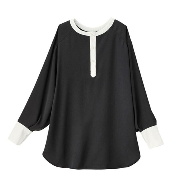 GeeRA（ジーラ）の「前後２ＷＡＹ配色デザインブラウス（ブラウス）」｜詳細画像