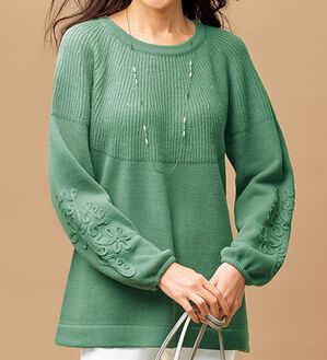 BELLUNA（ベルーナ）の「コード刺しゅうニットプルオーバー（ニット・セーター）」｜詳細画像