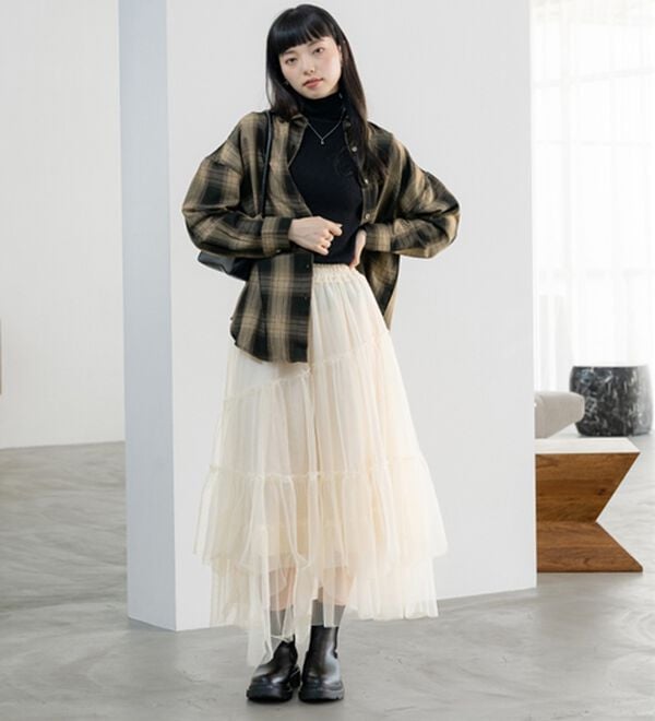 BELLUNA（ベルーナ）の「サラッと軽い！チェック柄シャツ（シャツ）」｜詳細画像