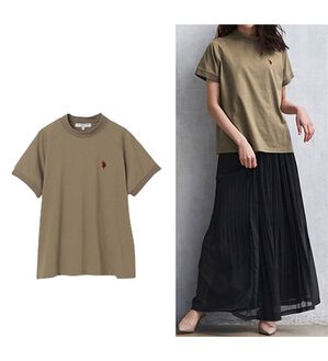 RANAN（ラナン）の「＜Ｕ.Ｓ.　ＰＯＬＯ ＡＳＳＮ.＞綿100％プチハイネックTシャツ（Tシャツ）」｜モカ