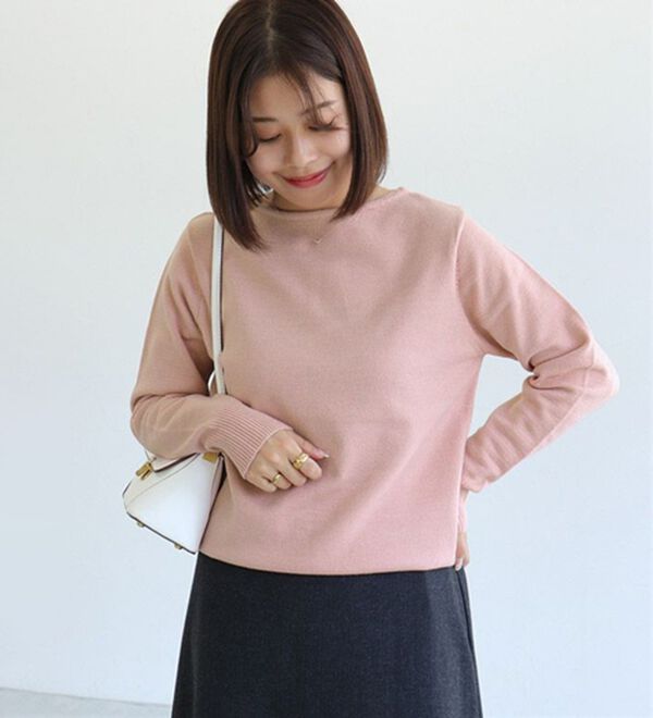 Pierrot（ピエロ）の「【Ｓ～３Ｌ】ネックが選べるプレミアムカシミヤタッチニット（ニット・セーター）」｜詳細画像