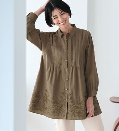 ルフラン（ルフラン）の「＜スタイルプリュ＞ピンタック入り刺しゅうチュニック（ブラウス）」
