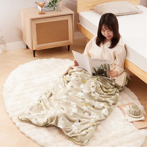 iellio（イエリオ）の「もこもこあったか素材のすっぽり毛布＜洗える・寝袋タイプ・シープ調ボア・マイクロ＞（毛布・ブランケット）」｜詳細画像