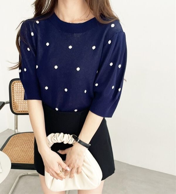 GeeRA（ジーラ）の「ドット柄ジャガードトップス（ニット・セーター）」｜詳細画像