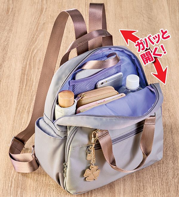 「整理収納アドバイザー監修１０ポケット軽量リュック（リュック）」｜詳細画像