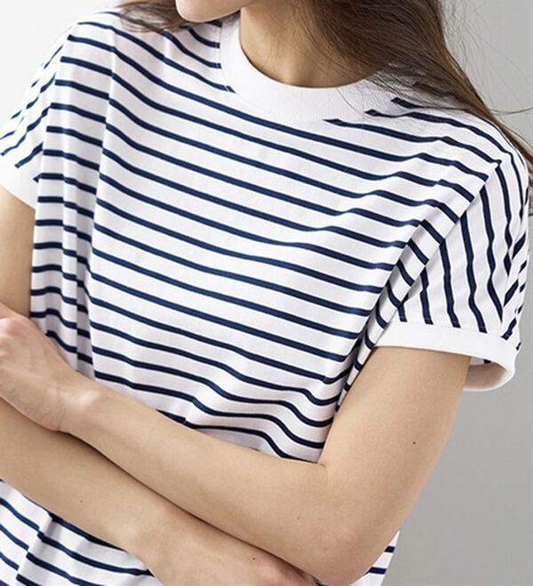 BELLUNA（ベルーナ）の「汗ジミ対策！ハイネックプルオーバー（カットソー）」｜詳細画像