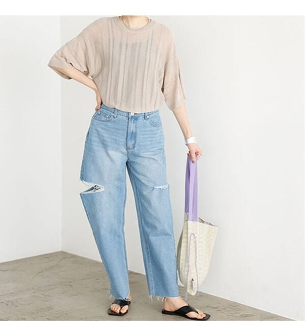 GeeRA（ジーラ）の「ジャカードストライプシアーニット（ニット・セーター）」｜詳細画像