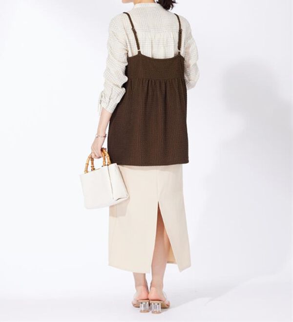 BELLUNA（ベルーナ）の「ジャカード素材ペプラムビスチェ（タンクトップ・キャミソール）」｜詳細画像