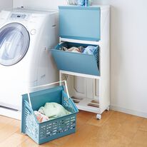 「場所を取らないランドリーバスケット（ランドリーラック・収納）」