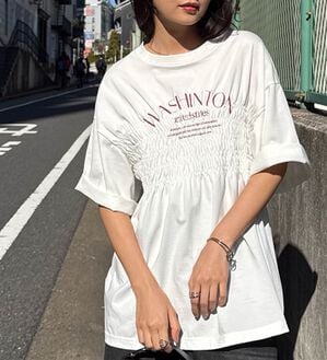 RANAN（ラナン）の「マルチファンクション　シャーリングプリントT（Tシャツ）」｜ホワイト
