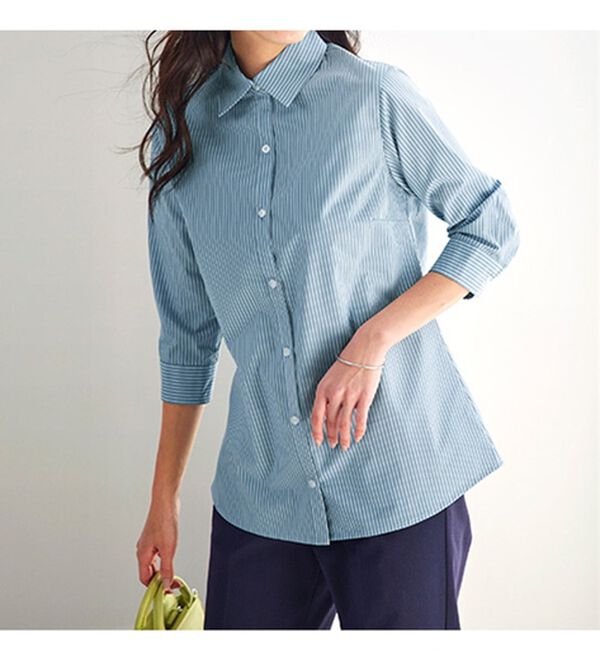 BELLUNA（ベルーナ）の「【選べる袖丈】洗える！ストレッチイージーケアシャツ（シャツ）」｜詳細画像