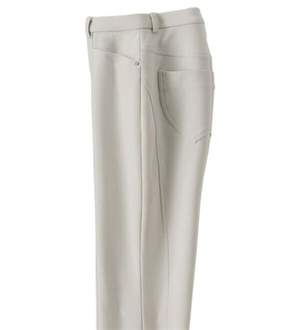 BELLUNA（ベルーナ）の「ハイテンションカルゼ素材美脚パンツ　ストレート（フルレングスパンツ）」｜ライトグレー