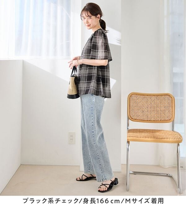 Viola e Viola（ヴィオラ エ ヴィオラ）の「【毎日着たい】カットソー裏地付ギャザーデザインブラウス（ブラウス）」｜詳細画像